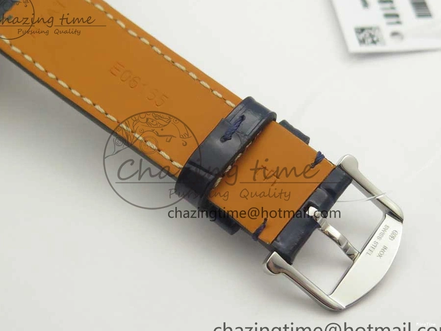 MIROTIME 0210 Fashionable Portofino IW458101 Diamond Bezel SS MK 1:1 Best Edition Blue Dial On Blue Leather Strap MIYOTA 7169